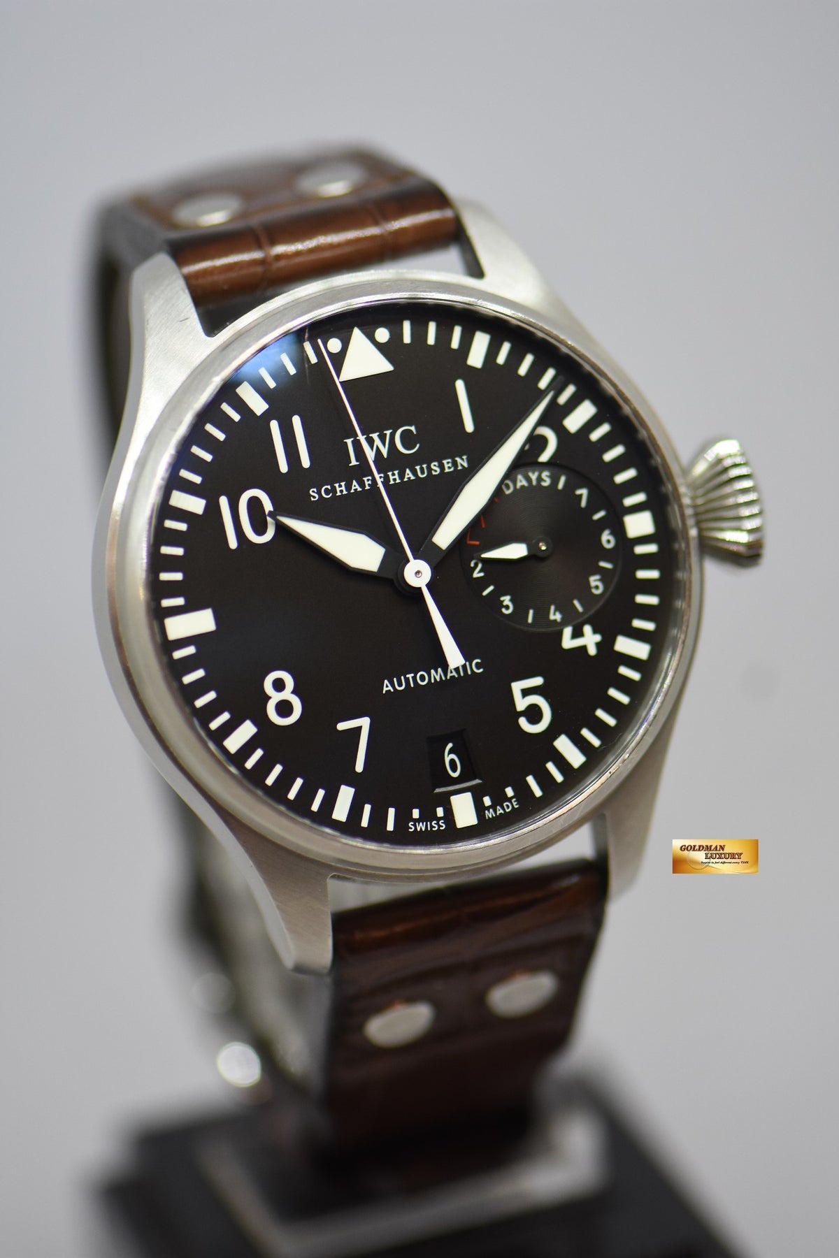 [SOLD] IWC BIG PILOT 46mm 7 DAYS POWER RESERVE STEEL IN LEATHER AUTOMATIC IW5004-01 (GOOD CONDITION)