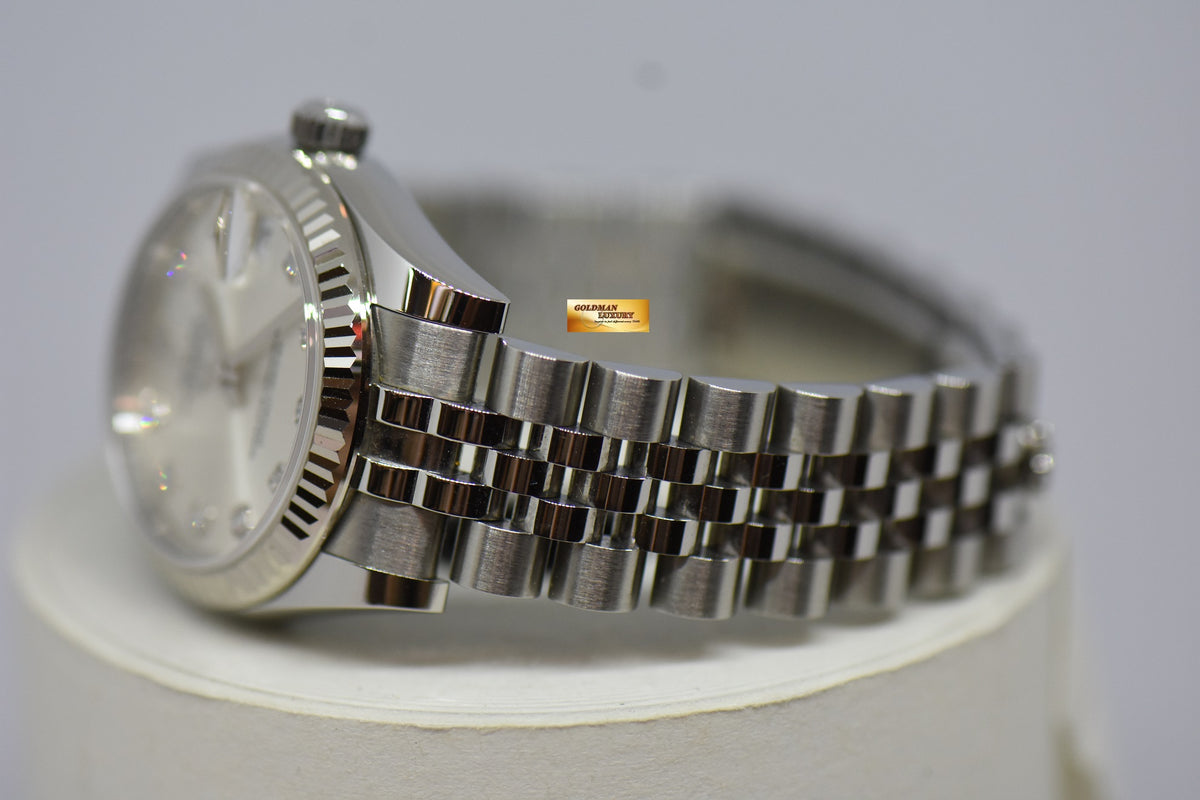 [SOLD] ROLEX OYSTER DATEJUST 31mm SILVER DIAMOND DIAL STAINLESS STEEL JUBILEE BRACELET 178274 (MINT)