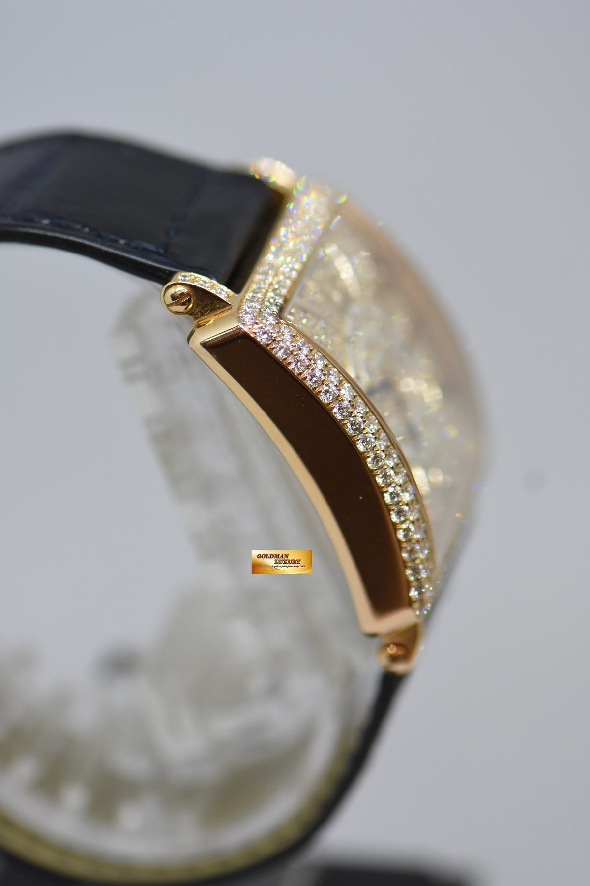 [SOLD] FRANCK MULLER MASTER SQUARE LADIES ORIGINAL FACTORY FULL PAVED DIAMONDS 18K ROSE GOLD QUARTZ 6002M QZ D CD (MINT)