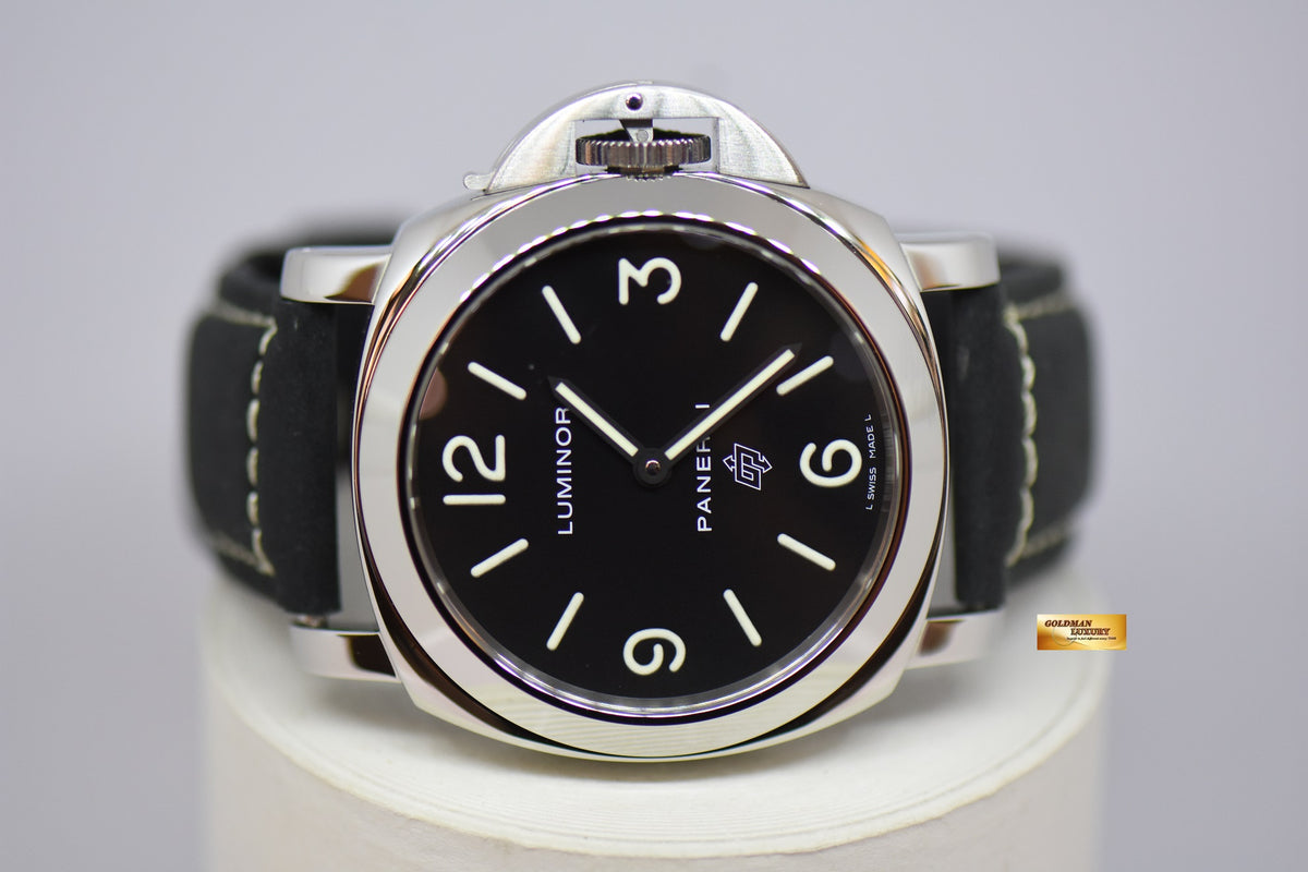 [SOLD] PANERAI LUMINOR BASE 44mm STEEL IN LEATHER STRAP MANUAL WINDING PAM 000 (MINT)