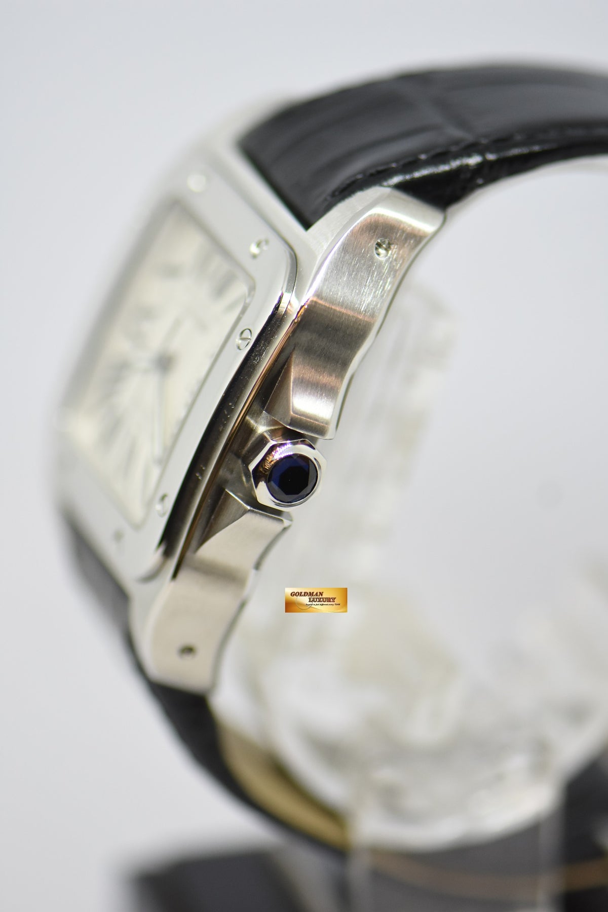 [SOLD] CARTIER SANTOS 100 XL STEEL IN LEATHER STRAP AUTOMATIC W20073X8 (MINT)