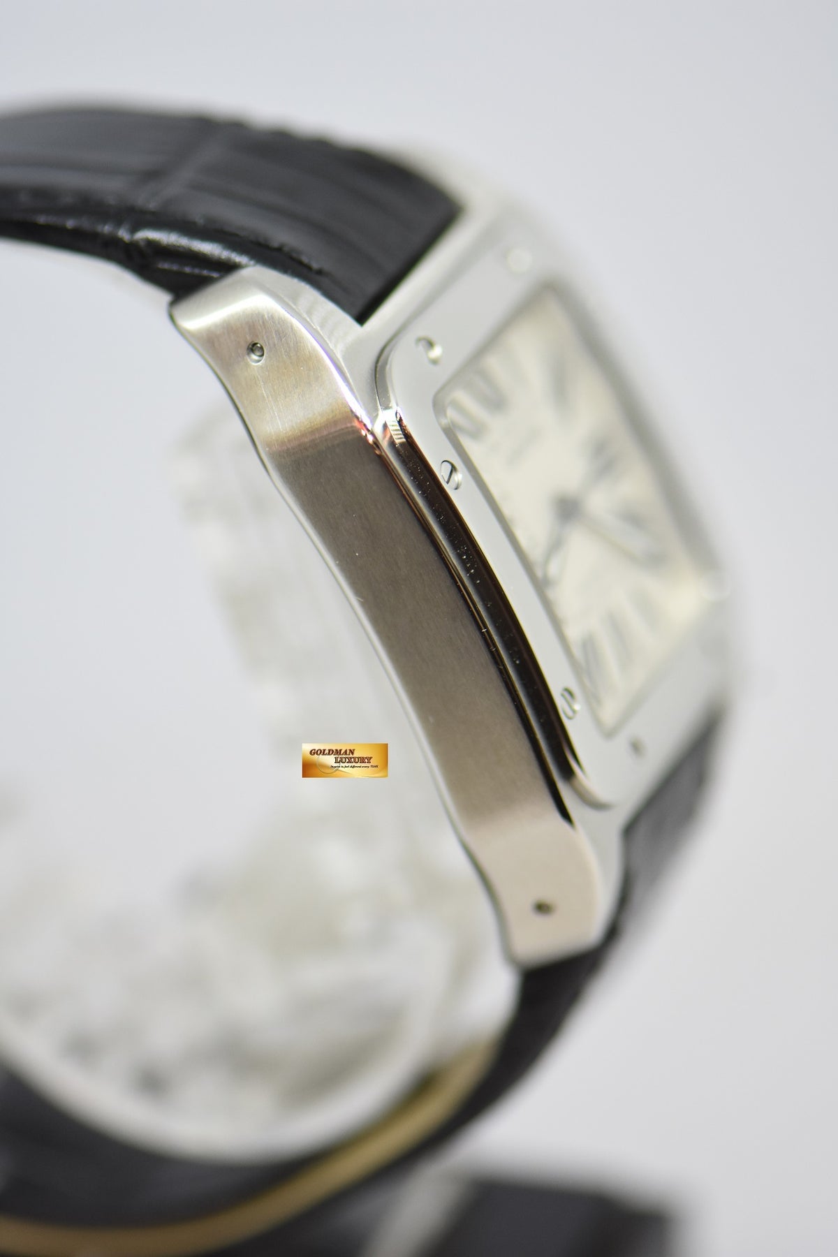 [SOLD] CARTIER SANTOS 100 XL STEEL IN LEATHER STRAP AUTOMATIC W20073X8 (MINT)