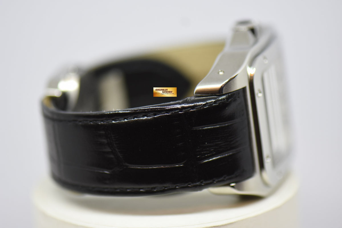 [SOLD] CARTIER SANTOS 100 XL STEEL IN LEATHER STRAP AUTOMATIC W20073X8 (MINT)