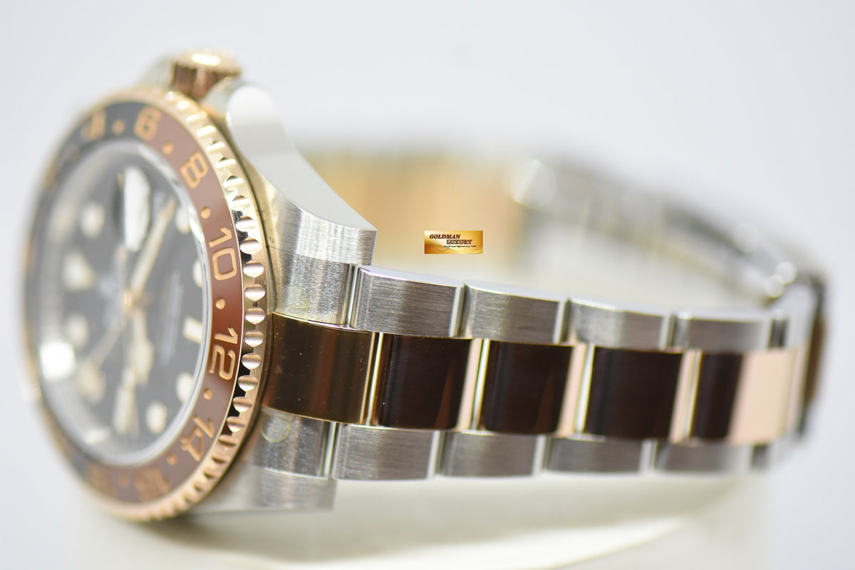 [SOLD] ROLEX OYSTER PERPETUAL GMT-MASTER II “ROOT-BEER” CERAMIC BROWN BEZEL EVEROSE GOLD / STEEL BRACELET 126711CHNR (LNIB)