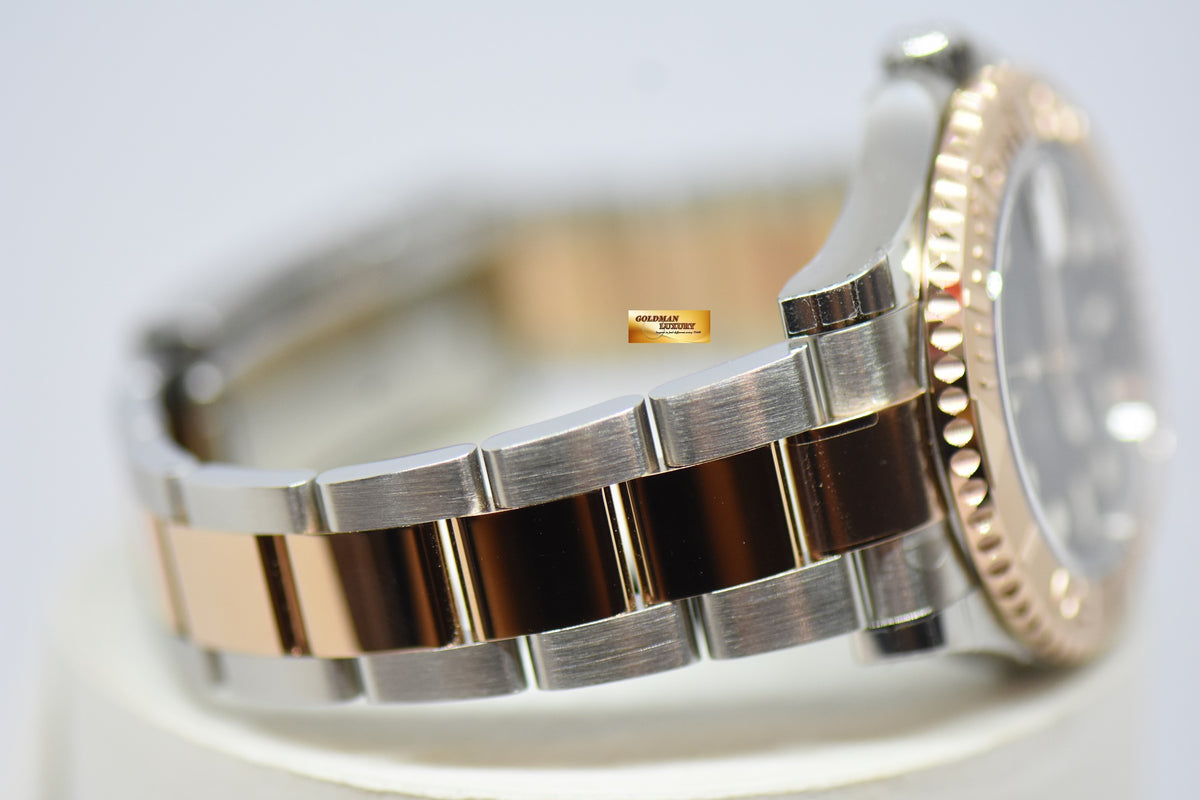[SOLD] ROLEX OYSTER PERPETUAL YACHT-MASTER 37 EVEROSE GOLD / STEEL IN OYSTER BRACELET BLACK DIAL 268621 (NEW-UNWORN)