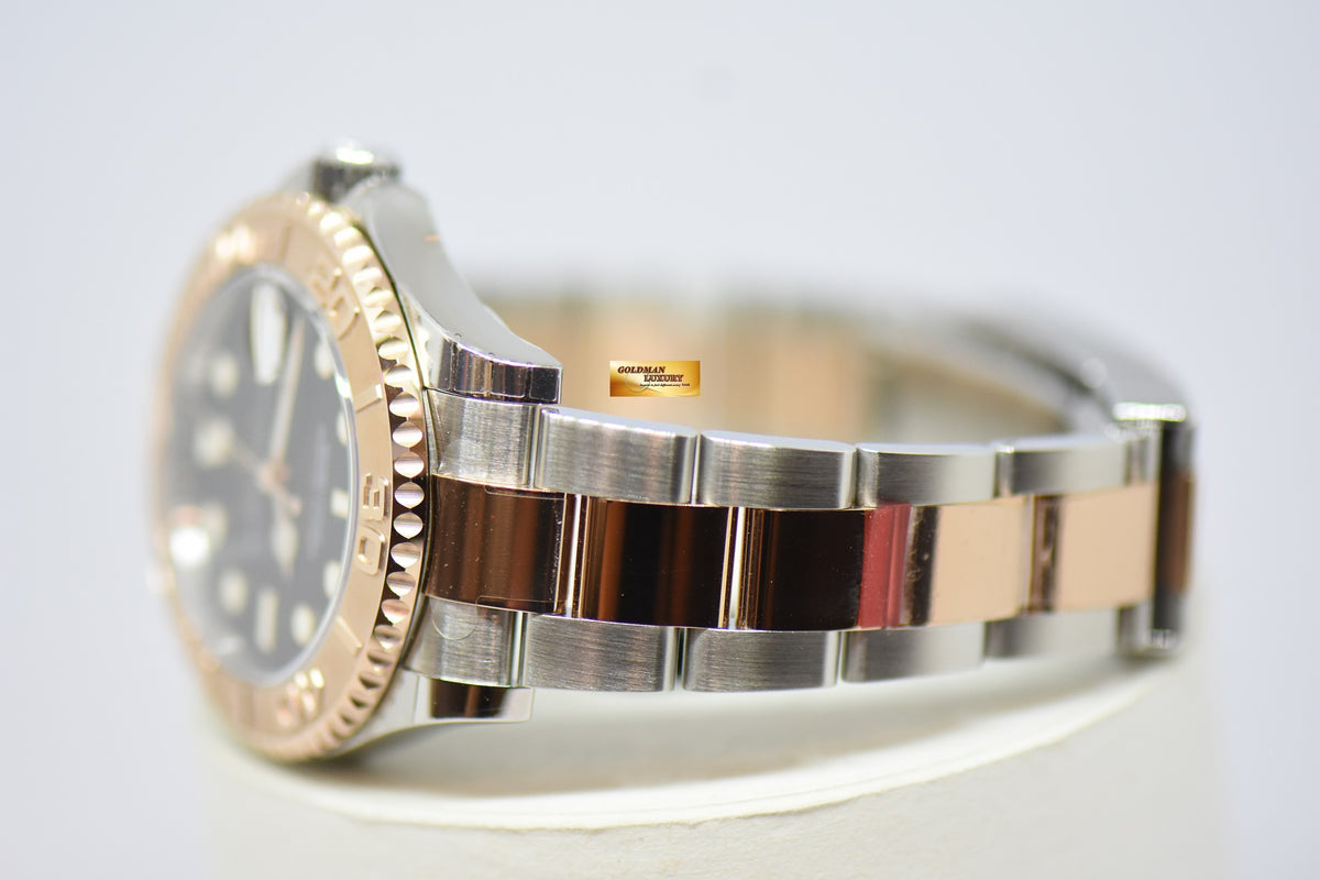 [SOLD] ROLEX OYSTER PERPETUAL YACHT-MASTER 37 EVEROSE GOLD / STEEL IN OYSTER BRACELET BLACK DIAL 268621 (NEW-UNWORN)