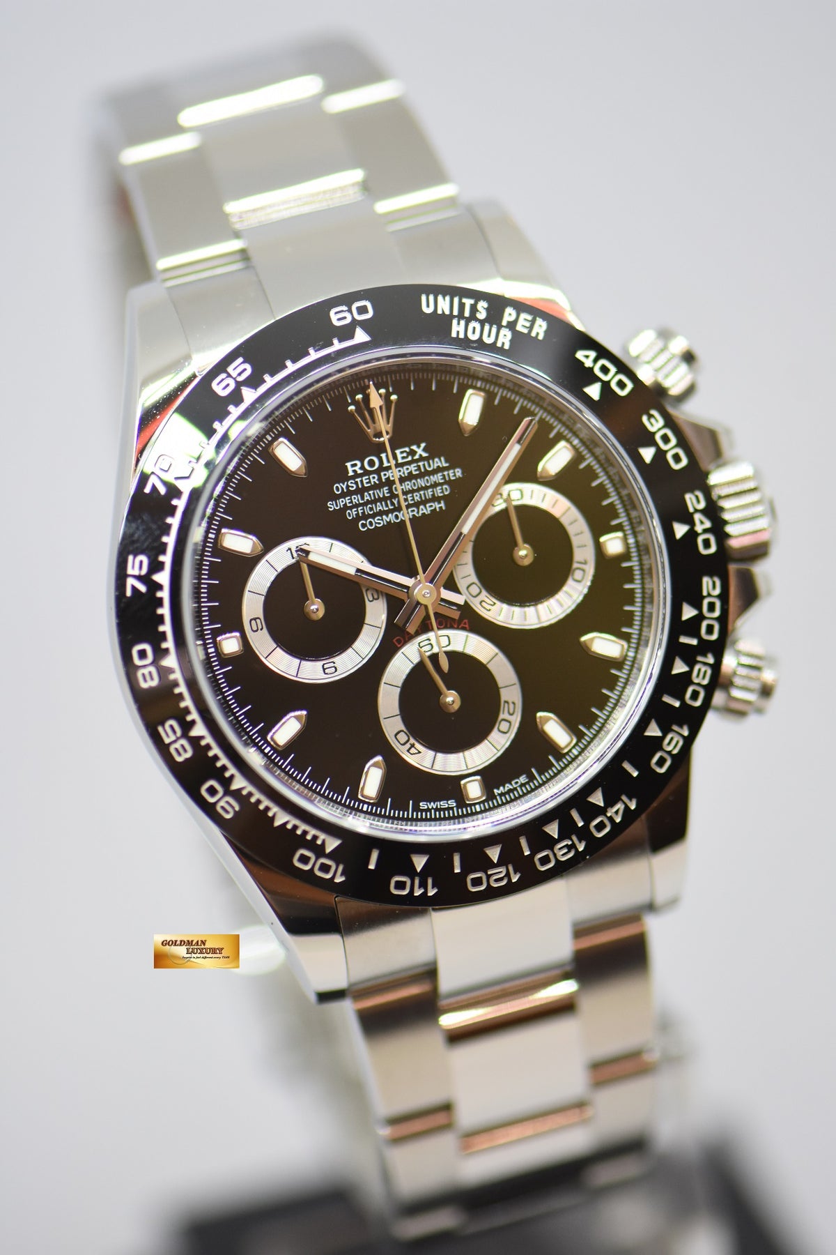 [SOLD] ROLEX OYSTER PERPETUAL DAYTONA CHRONOGRAPH 40mm CERAMIC BLACK BEZEL STEEL IN BRACELET BLACK DIAL 116500LN (NEW-UNWORN)