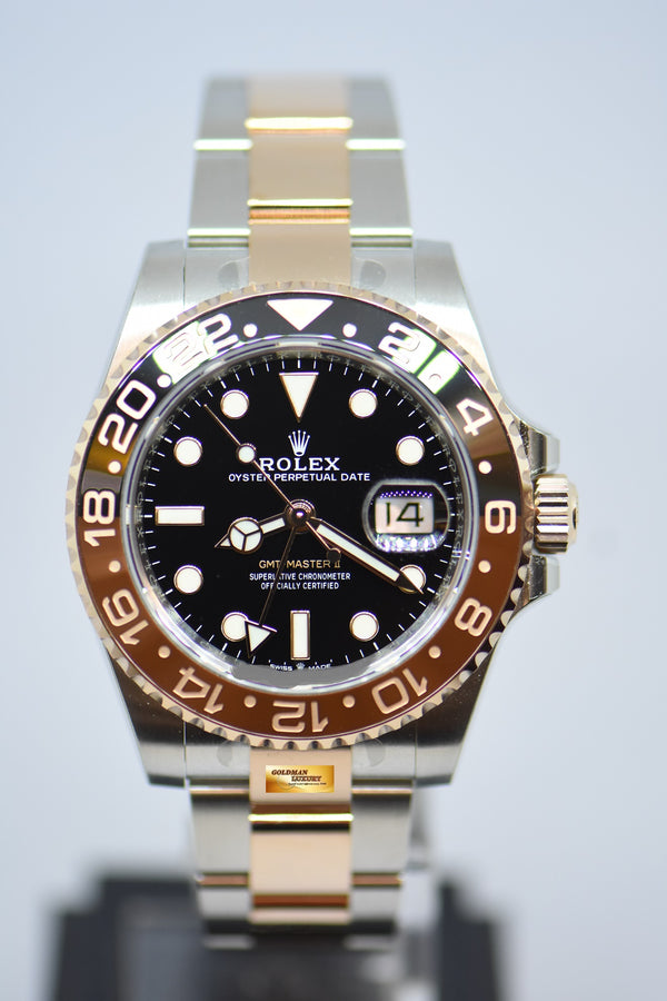 [SOLD] ROLEX OYSTER PERPETUAL GMT-MASTER II “ROOT-BEER” CERAMIC BROWN BEZEL EVEROSE GOLD / STEEL BRACELET 126711CHNR (NEW-UNWORN)
