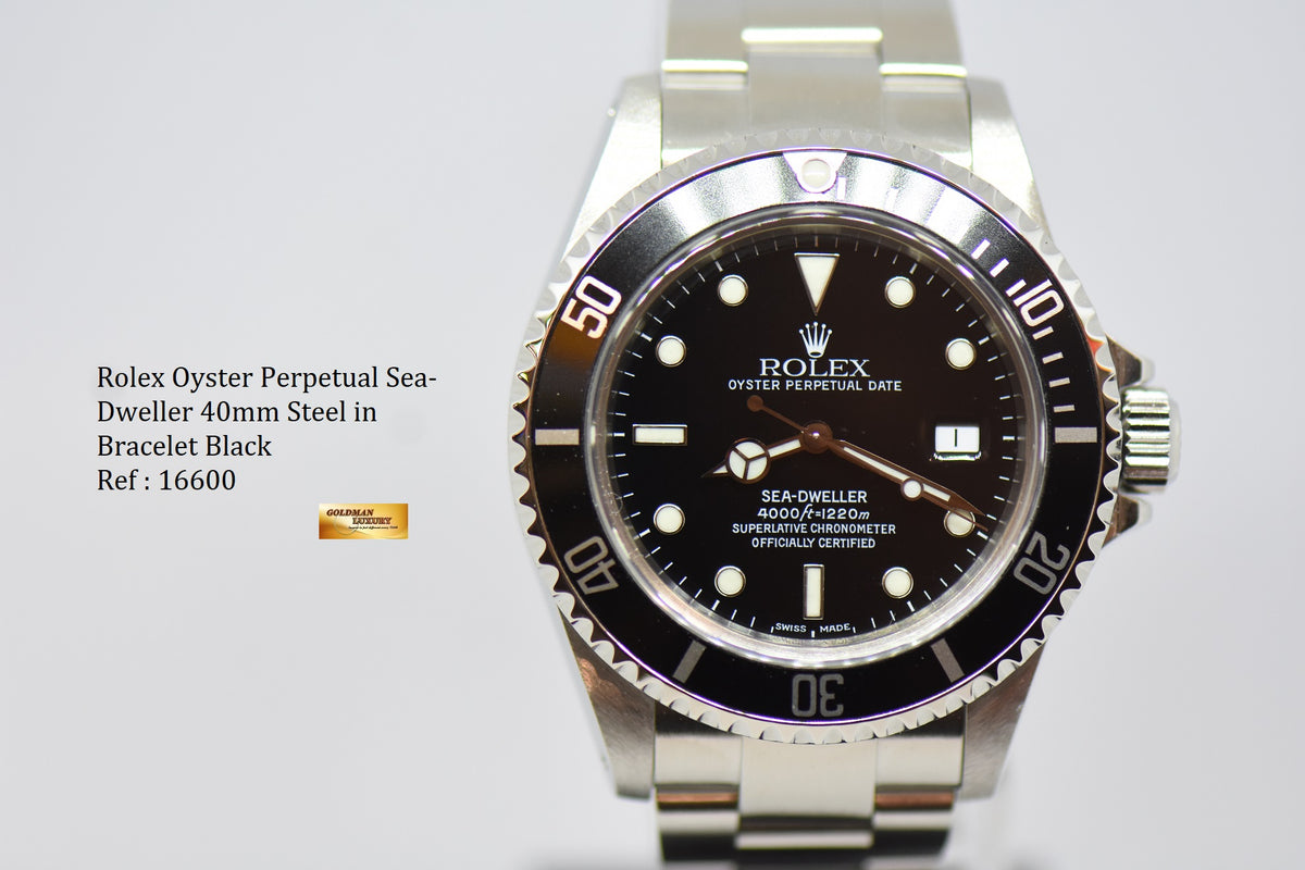 [SOLD] ROLEX OYSTER PERPETUAL SEA-DWELLER 40mm STEEL IN BRACELET BLACK DIAL 16600 [PINHOLE, SOLID ENDLINK] (UNPOLISHED) (MINT)