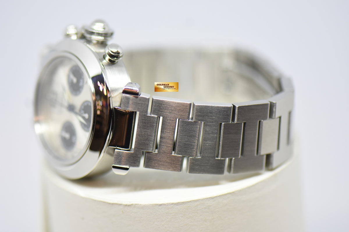 [SOLD] CARTIER PASHA CHRONOGRAPH 36mm STEEL IN BRACELET “PANDA DIAL” AUTOMATIC 2412 (MINT)