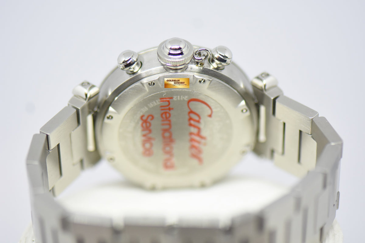 [SOLD] CARTIER PASHA CHRONOGRAPH 36mm STEEL IN BRACELET “PANDA DIAL” AUTOMATIC 2412 (MINT)
