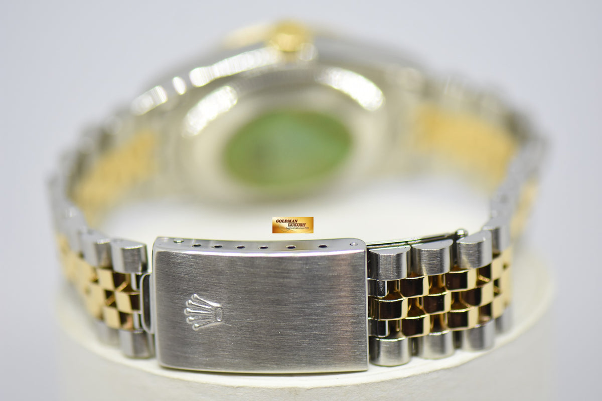 [SOLD] ROLEX OYSTER PERPETUAL DATEJUST 36mm WHITE ROMAN DIAL HALF GOLD IN JUBILEE BRACELET 16233 (MINT)