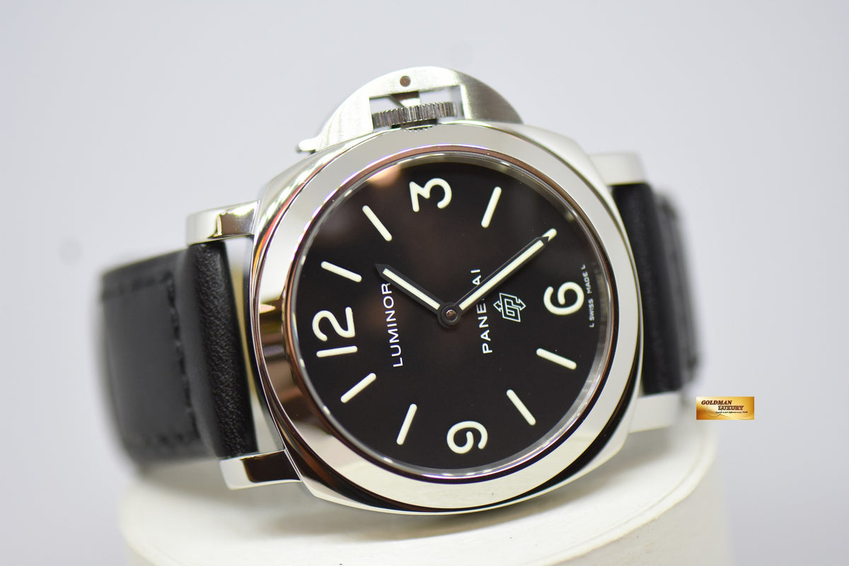 [SOLD] PANERAI LUMINOR BASE 44mm STEEL IN LEATHER STRAP MANUAL WINDING PAM 000 (MINT)