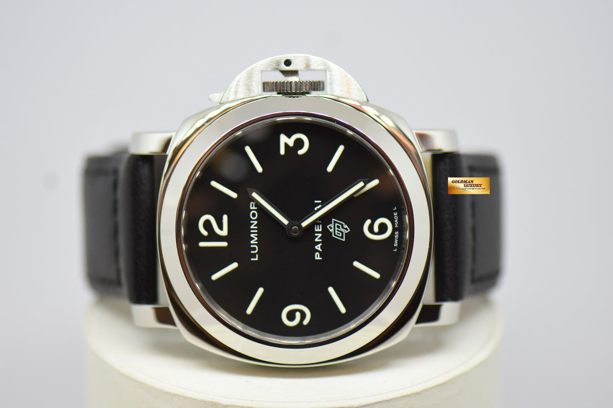 [SOLD] PANERAI LUMINOR BASE 44mm STEEL IN LEATHER STRAP MANUAL WINDING PAM 000 (MINT)