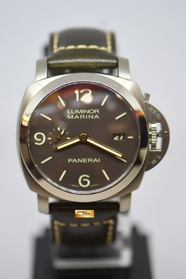 [SOLD] PANERAI LUMINOR MARINA 1950 TITANIUM CASE  44mm TOBACCO BROWN DIAL P.9000 AUTOMATIC PAM 351 (MINT)