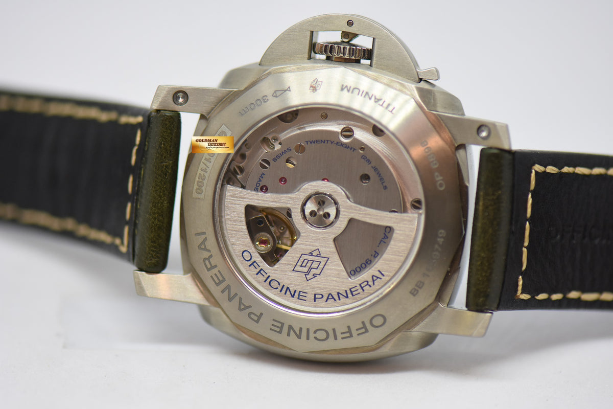 [SOLD] PANERAI LUMINOR MARINA 1950 TITANIUM CASE  44mm TOBACCO BROWN DIAL P.9000 AUTOMATIC PAM 351 (MINT)
