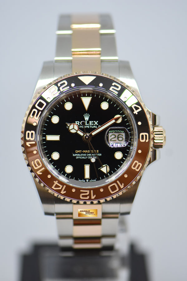 [SOLD] ROLEX OYSTER PERPETUAL GMT-MASTER II “ROOT-BEER” CERAMIC BROWN BEZEL EVEROSE GOLD / STEEL BRACELET 126711CHNR (NEW-UNWORN)