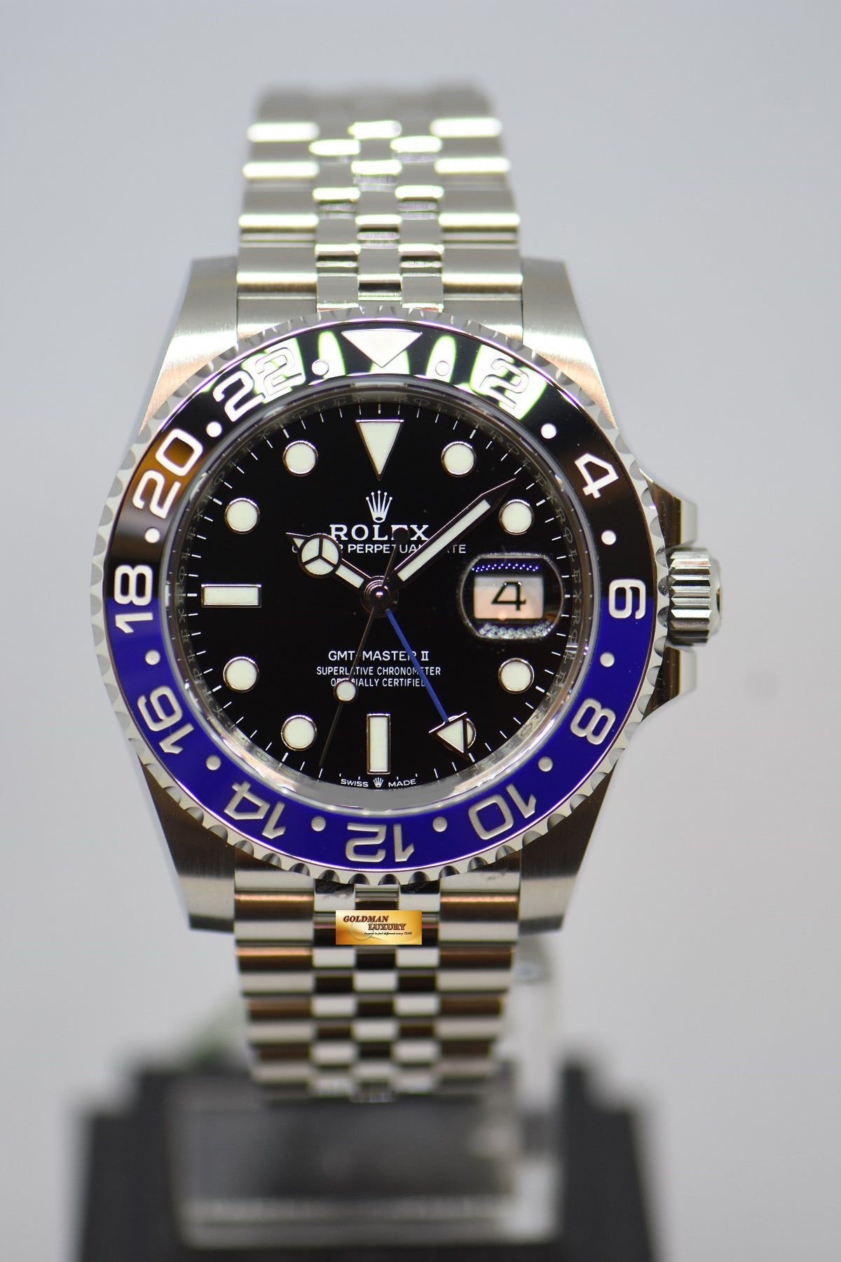 [SOLD] ROLEX OYSTER PERPETUAL GMT-MASTER II “BATGIRL” CERAMIC BLUE / BLACK BEZEL JUBILEE STEEL BRACELET 126710BLNR (NEW-UNWORN)