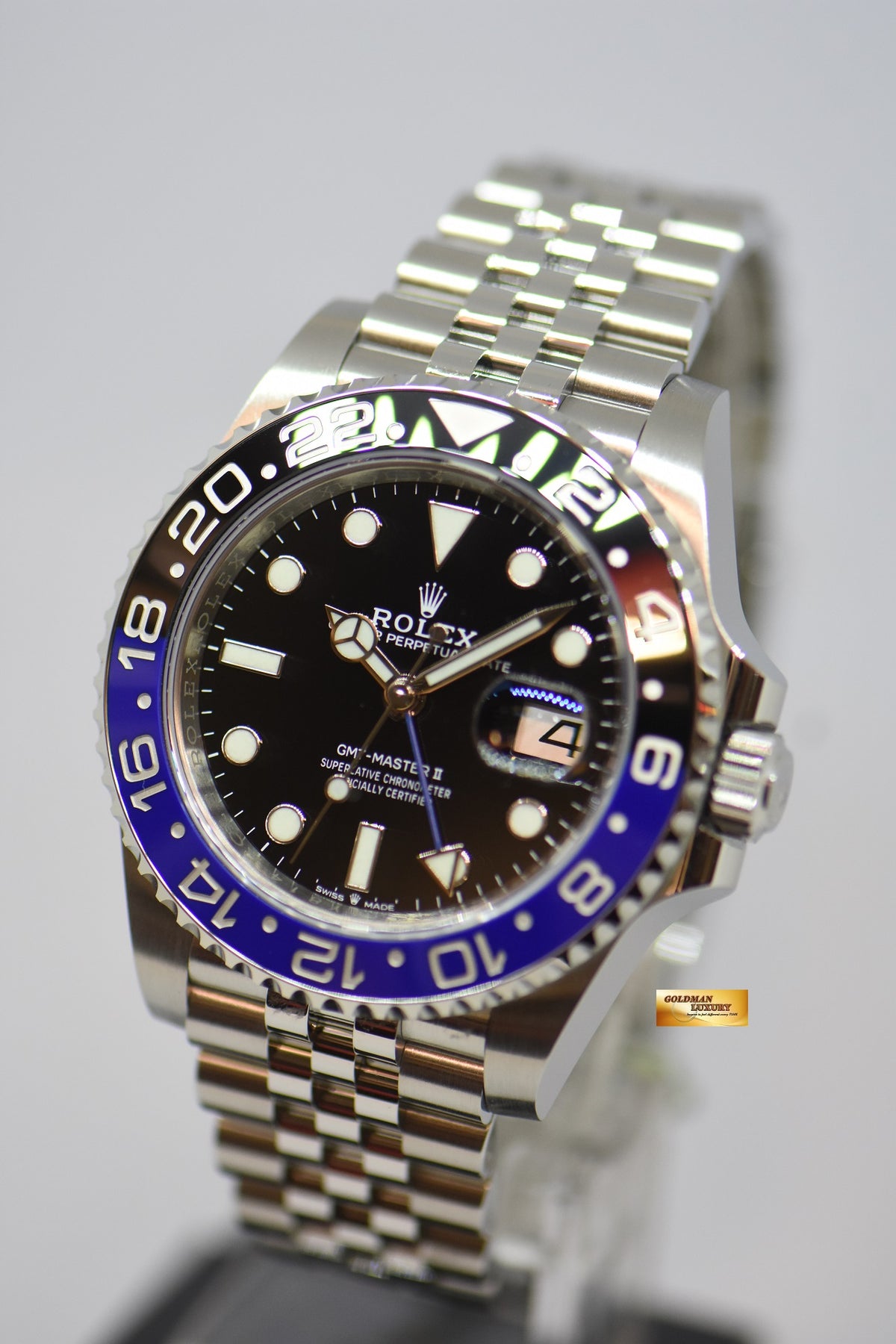 [SOLD] ROLEX OYSTER PERPETUAL GMT-MASTER II “BATGIRL” CERAMIC BLUE / BLACK BEZEL JUBILEE STEEL BRACELET 126710BLNR (NEW-UNWORN)