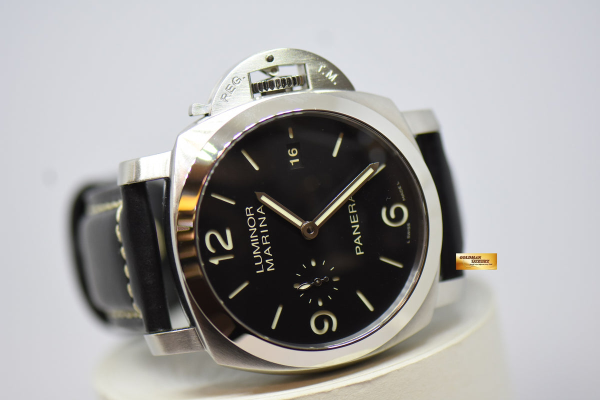 [SOLD] PANERAI LUMINOR MARINA 1950 CASE 44mm STEEL IN LEATHER P.9000 AUTOMATIC PAM 312 (MINT)
