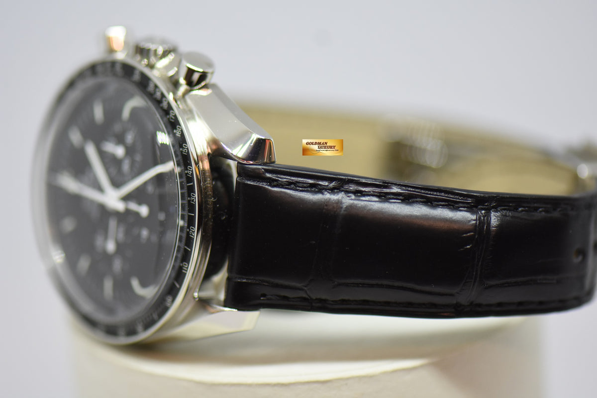 [SOLD] OMEGA SPEEDMASTER MOONWATCH CHRONOGRAPH IN LEATHER STRAP C.1861 MANUAL WINDING HESALITE CRYSTAL (LNIB)