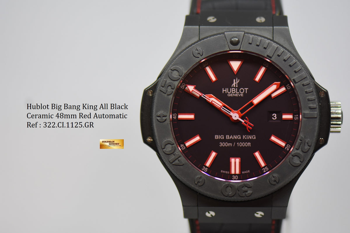 [SOLD] HUBLOT BIG BANG KING ALL BLACK RED 48mm CERAMIC BLACK AUTOMATIC 322.CI.1125.GR (LNIB)