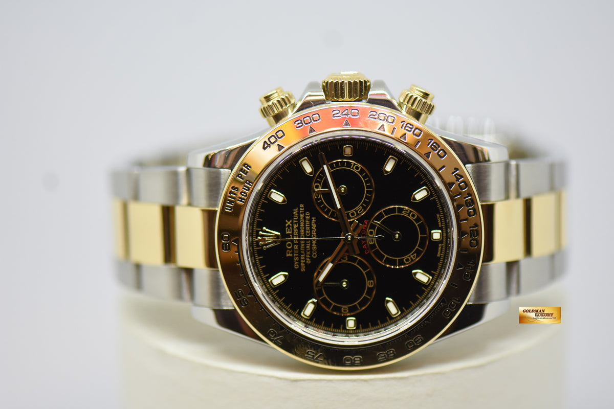 [SOLD] ROLEX OYSTER PERPETUAL DAYTONA CHRONOGRAPH 40mm GOLD / STEEL IN OYSTER BRACELET BLACK DIAL 116503 (LNIB)