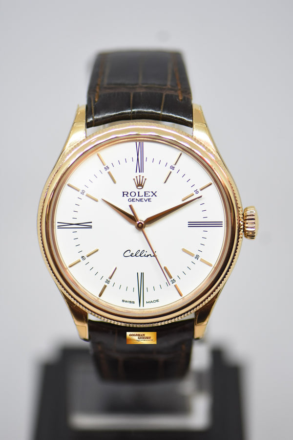 [SOLD] ROLEX CELLINI TIME 39mm EVEROSE GOLD MEN’S AUTOMATIC WHITE DIAL 50505 (LNIB)