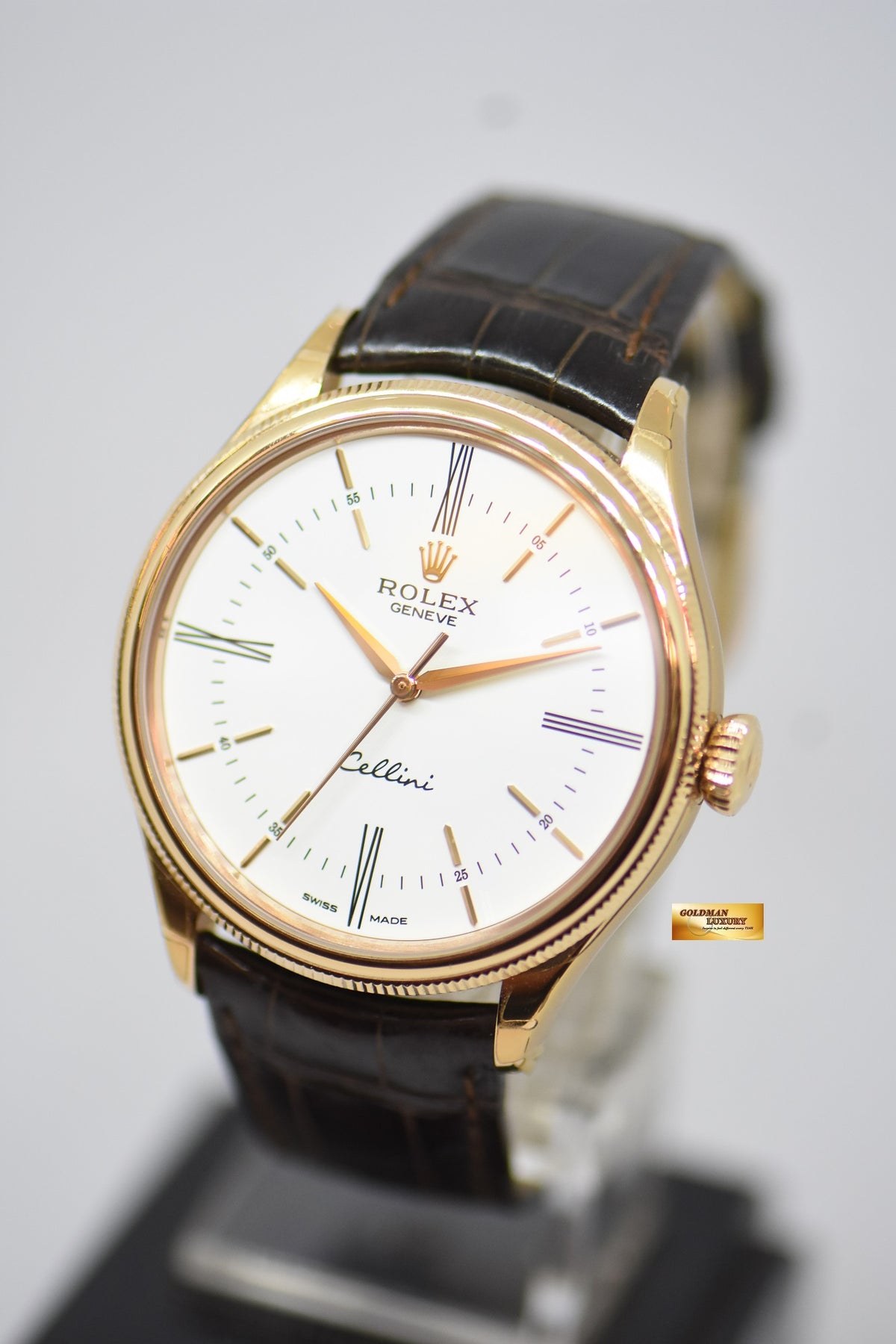 [SOLD] ROLEX CELLINI TIME 39mm EVEROSE GOLD MEN’S AUTOMATIC WHITE DIAL 50505 (LNIB)