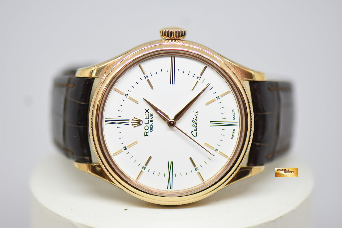 [SOLD] ROLEX CELLINI TIME 39mm EVEROSE GOLD MEN’S AUTOMATIC WHITE DIAL 50505 (LNIB)