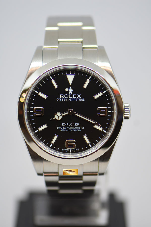 [SOLD] ROLEX OYSTER PERPETUAL EXPLORER 39mm MARK 1 DIAL STEEL IN BRACELET BLACK 214270 (MINT)