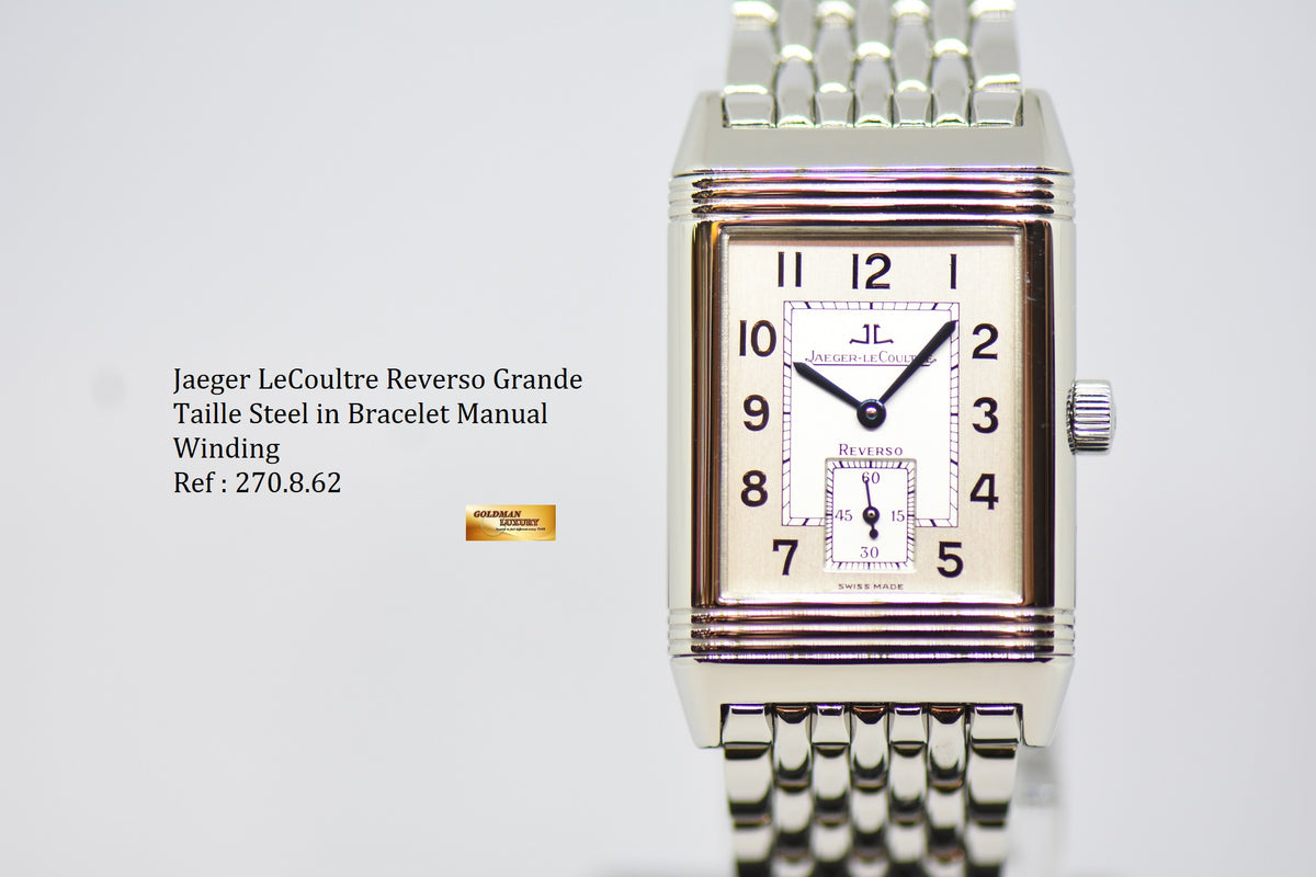 [SOLD] JLC REVERSO GRANDE TAILLE STEEL IN BRACELET MANUAL WINDING 270.8.62 (MINT)