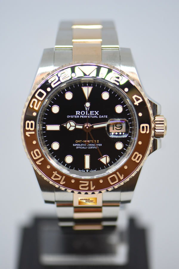 [SOLD] ROLEX OYSTER PERPETUAL GMT-MASTER II “ROOT-BEER” CERAMIC BROWN BEZEL EVEROSE GOLD / STEEL BRACELET 126711CHNR (NEW-UNWORN)