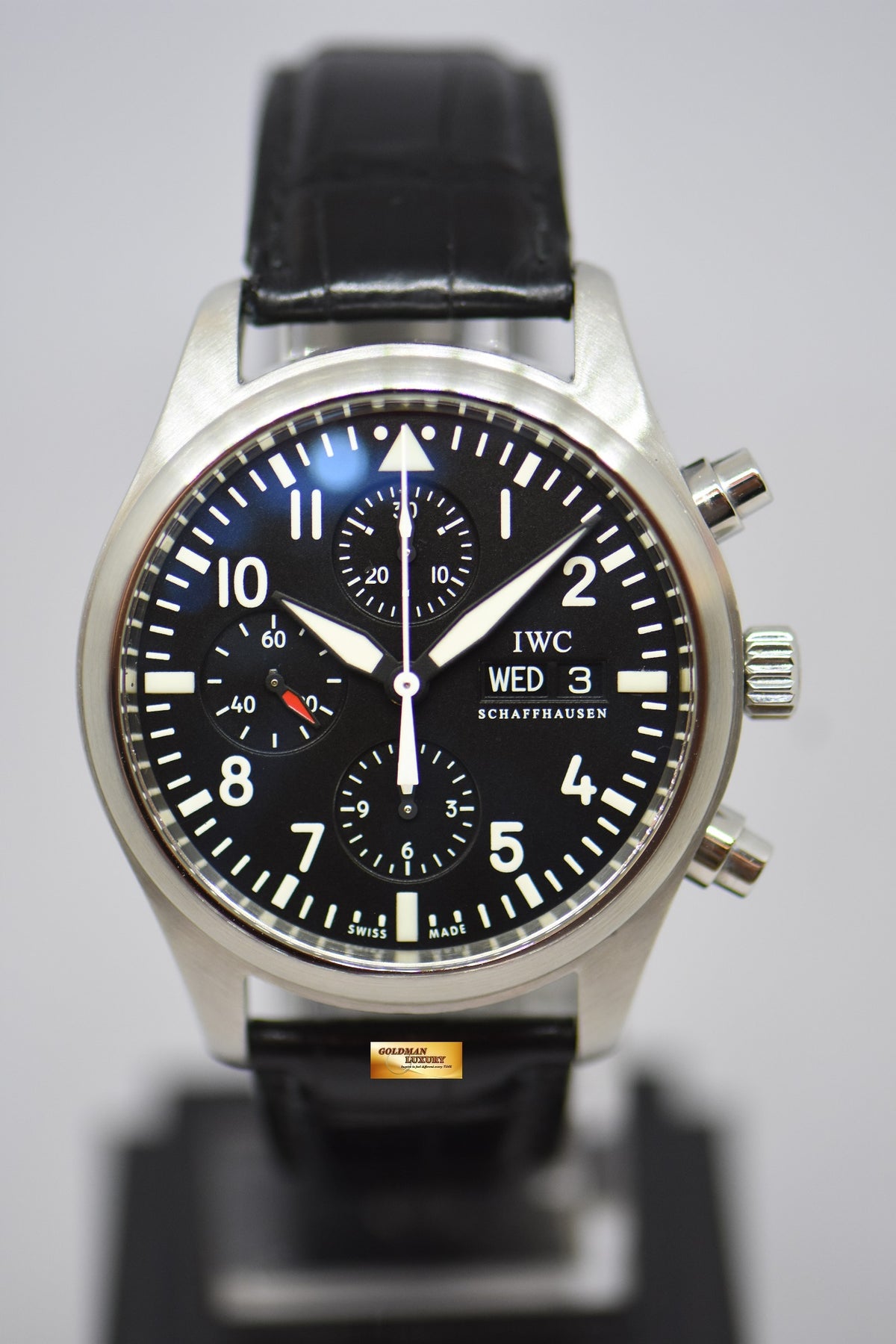 [SOLD] IWC PILOT MEN’S CHRONOGRAPH 42mm DAY-DATE AUTOMATIC IW3717-01 (MINT)