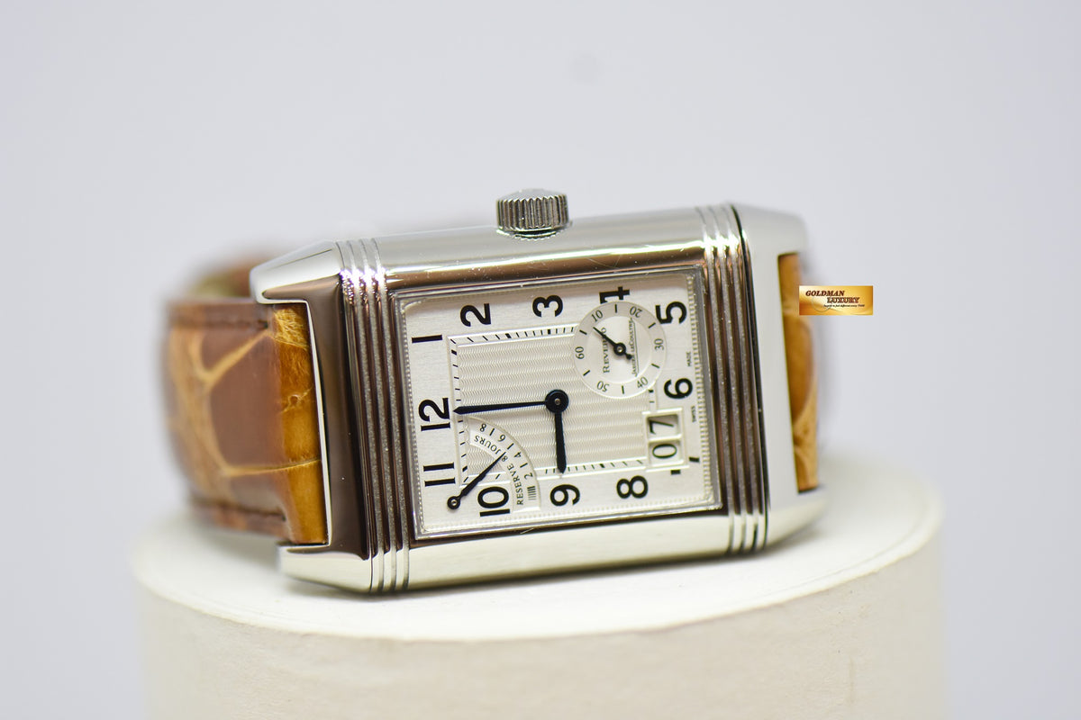 [SOLD] JLC REVERSO GRANDE DATE 8 DAYS POWER RESERVE STAINLESS STEEL MANUAL WINDING 240.8.15 (MINT)