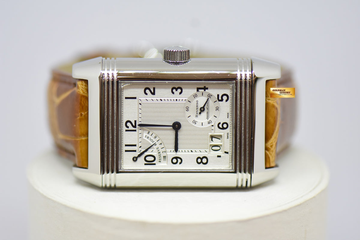 [SOLD] JLC REVERSO GRANDE DATE 8 DAYS POWER RESERVE STAINLESS STEEL MANUAL WINDING 240.8.15 (MINT)