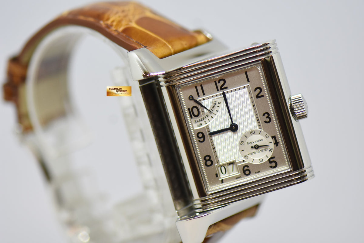 [SOLD] JLC REVERSO GRANDE DATE 8 DAYS POWER RESERVE STAINLESS STEEL MANUAL WINDING 240.8.15 (MINT)
