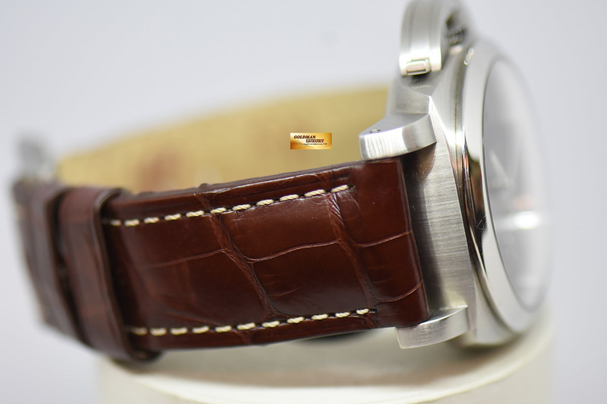 [SOLD] PANERAI LUMINOR MARINA GMT 1950 CASE 44mm STEEL IN LEATHER P.9001 AUTOMATIC PAM 320 (NEAR MINT)