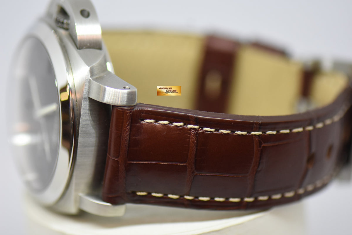 [SOLD] PANERAI LUMINOR MARINA GMT 1950 CASE 44mm STEEL IN LEATHER P.9001 AUTOMATIC PAM 320 (NEAR MINT)