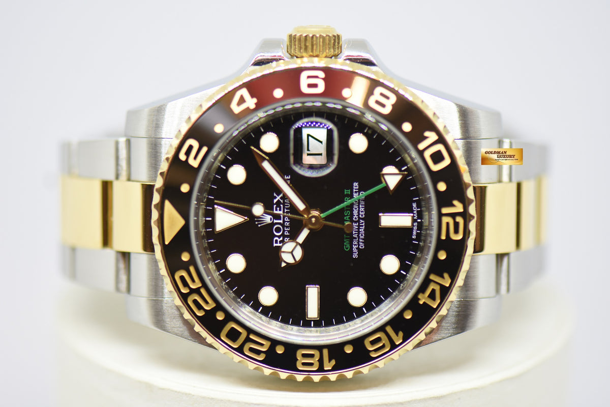 [SOLD] ROLEX OYSTER PERPETUAL GMT-MASTER II HALF-GOLD CERAMIC BLACK AUTOMATIC 116713LN (MINT)