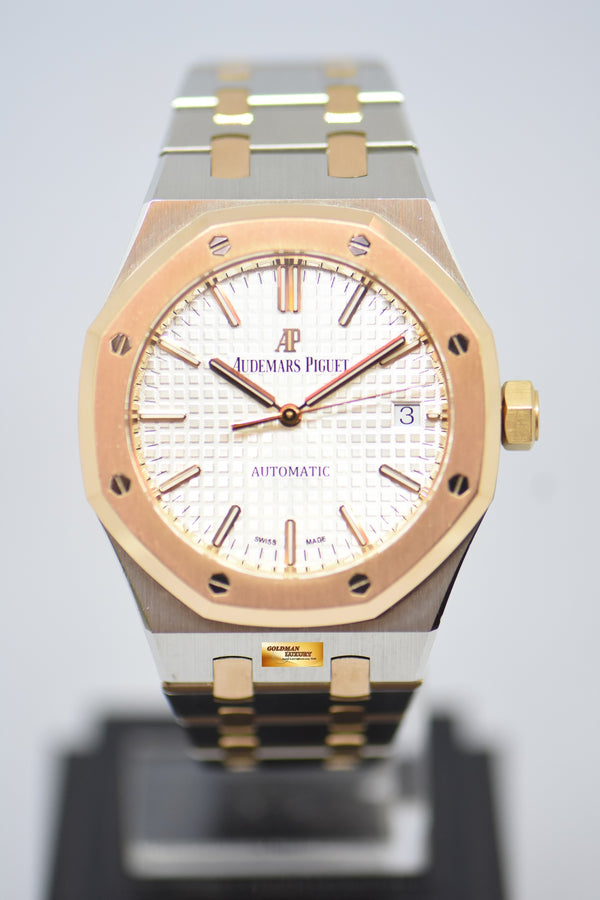 [SOLD] AUDEMARS PIGUET ROYAL OAK 37mm ROSE GOLD / STEEL IN BRACELET WHITE AUTOMATIC 15450SR (LNIB)