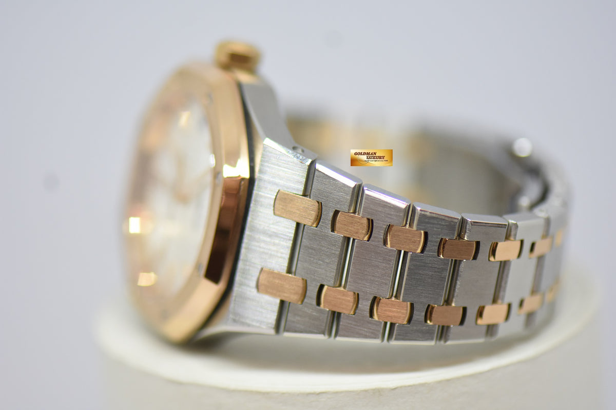 [SOLD] AUDEMARS PIGUET ROYAL OAK 37mm ROSE GOLD / STEEL IN BRACELET WHITE AUTOMATIC 15450SR (LNIB)
