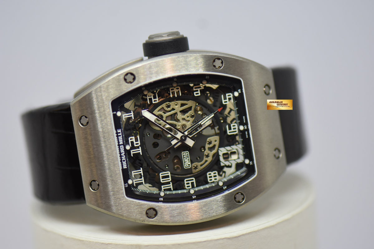 [SOLD] RICHARD MILLE RM 010 IN TITANIUM 39mm LEATHER STRAP (MINT)