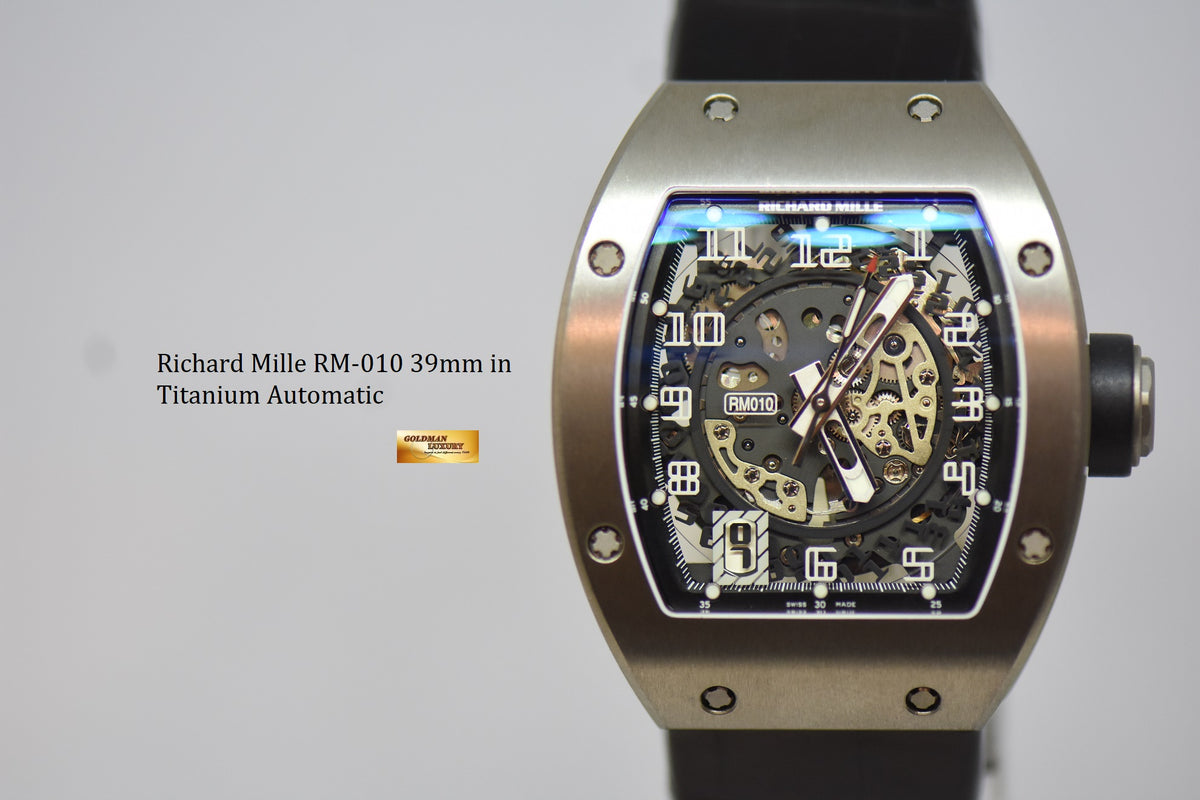 [SOLD] RICHARD MILLE RM 010 IN TITANIUM 39mm LEATHER STRAP (MINT)
