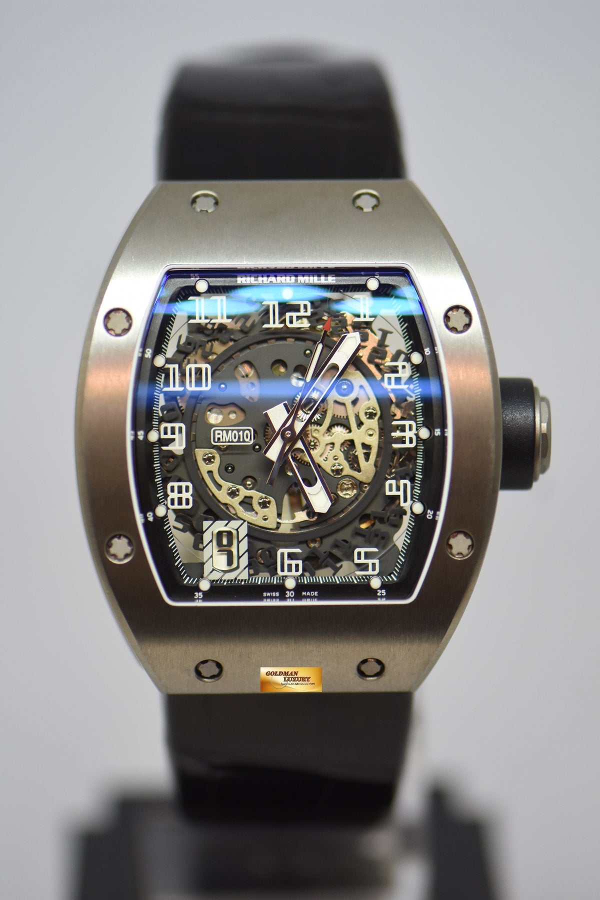 [SOLD] RICHARD MILLE RM 010 IN TITANIUM 39mm LEATHER STRAP (MINT)