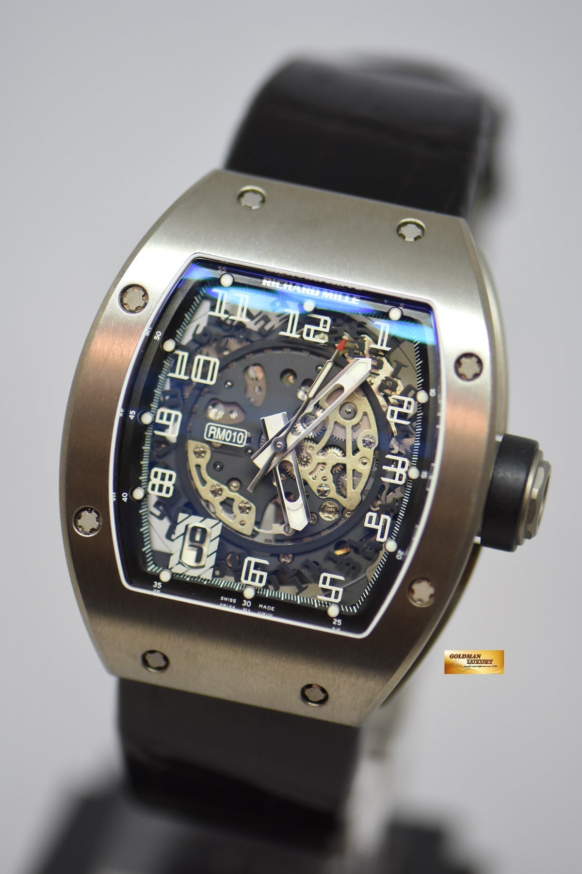 [SOLD] RICHARD MILLE RM 010 IN TITANIUM 39mm LEATHER STRAP (MINT)