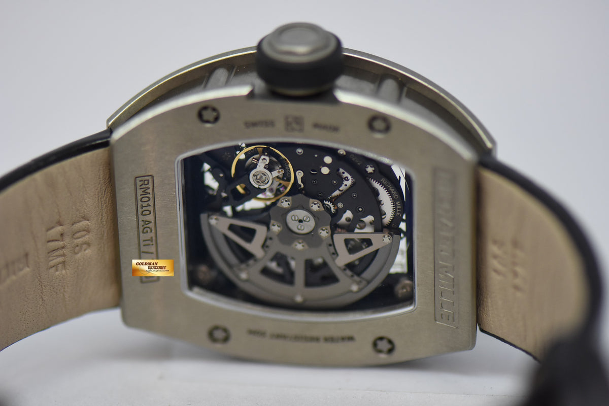[SOLD] RICHARD MILLE RM 010 IN TITANIUM 39mm LEATHER STRAP (MINT)