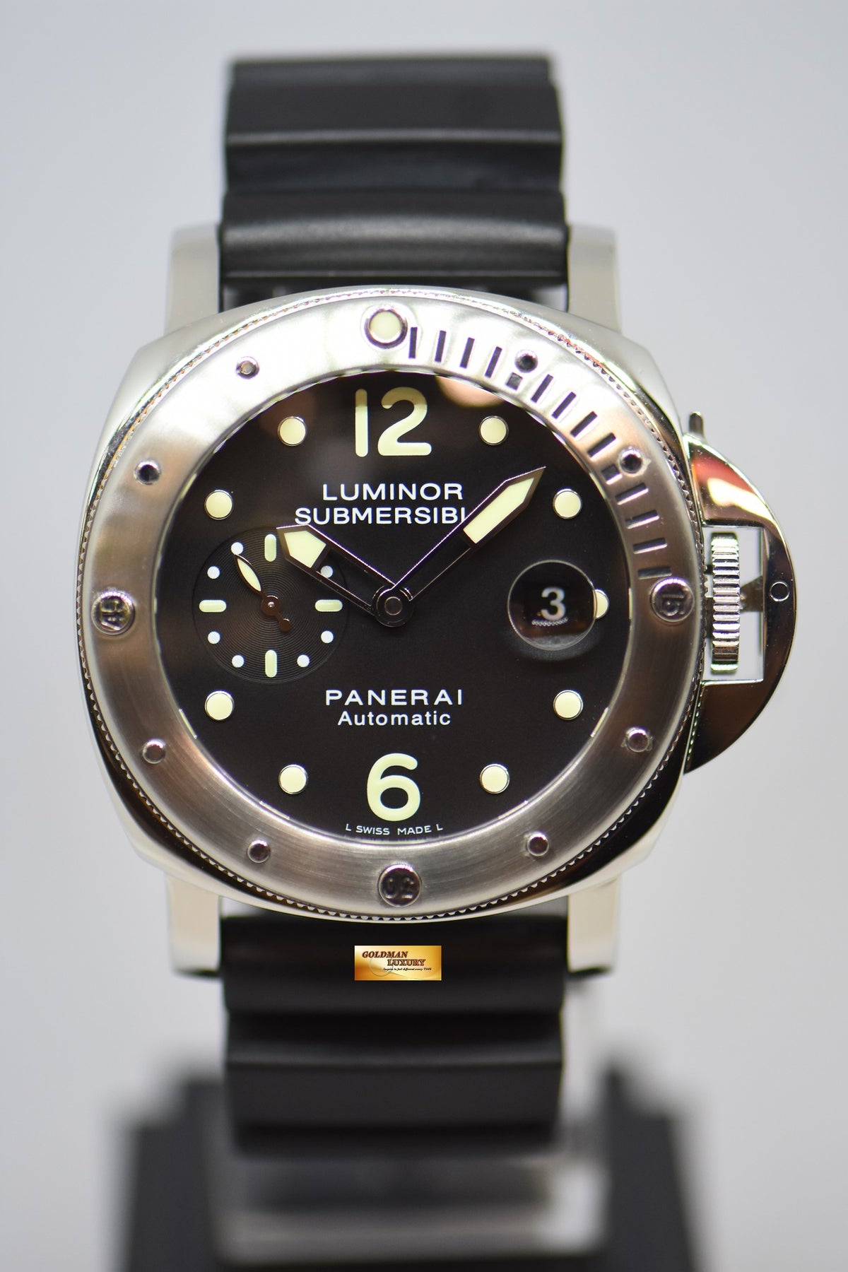 [SOLD] PANERAI LUMINOR SUBMERSIBLE 44mm STEEL IN RUBBER AUTOMATIC PAM 024 (MINT)
