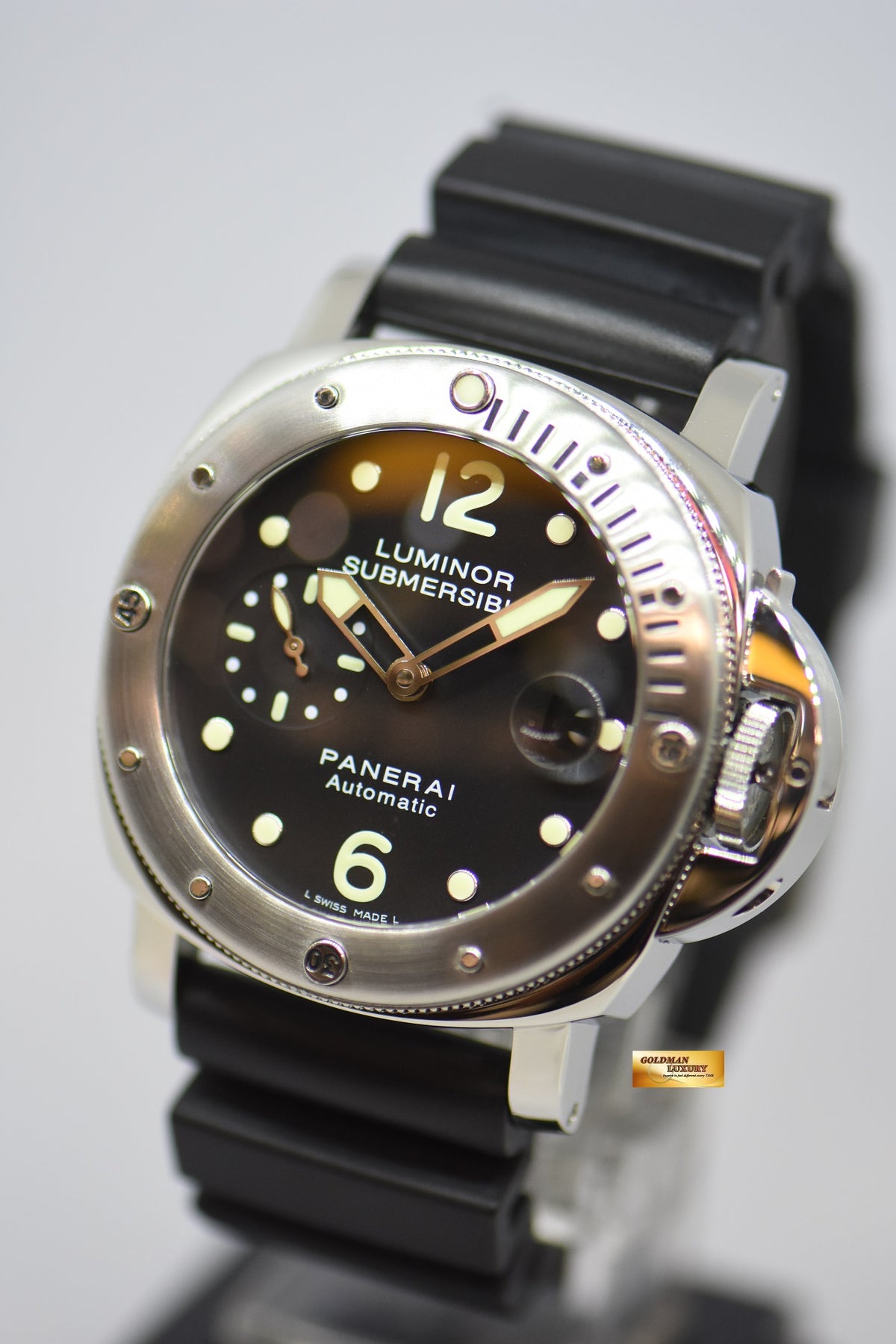 [SOLD] PANERAI LUMINOR SUBMERSIBLE 44mm STEEL IN RUBBER AUTOMATIC PAM 024 (MINT)