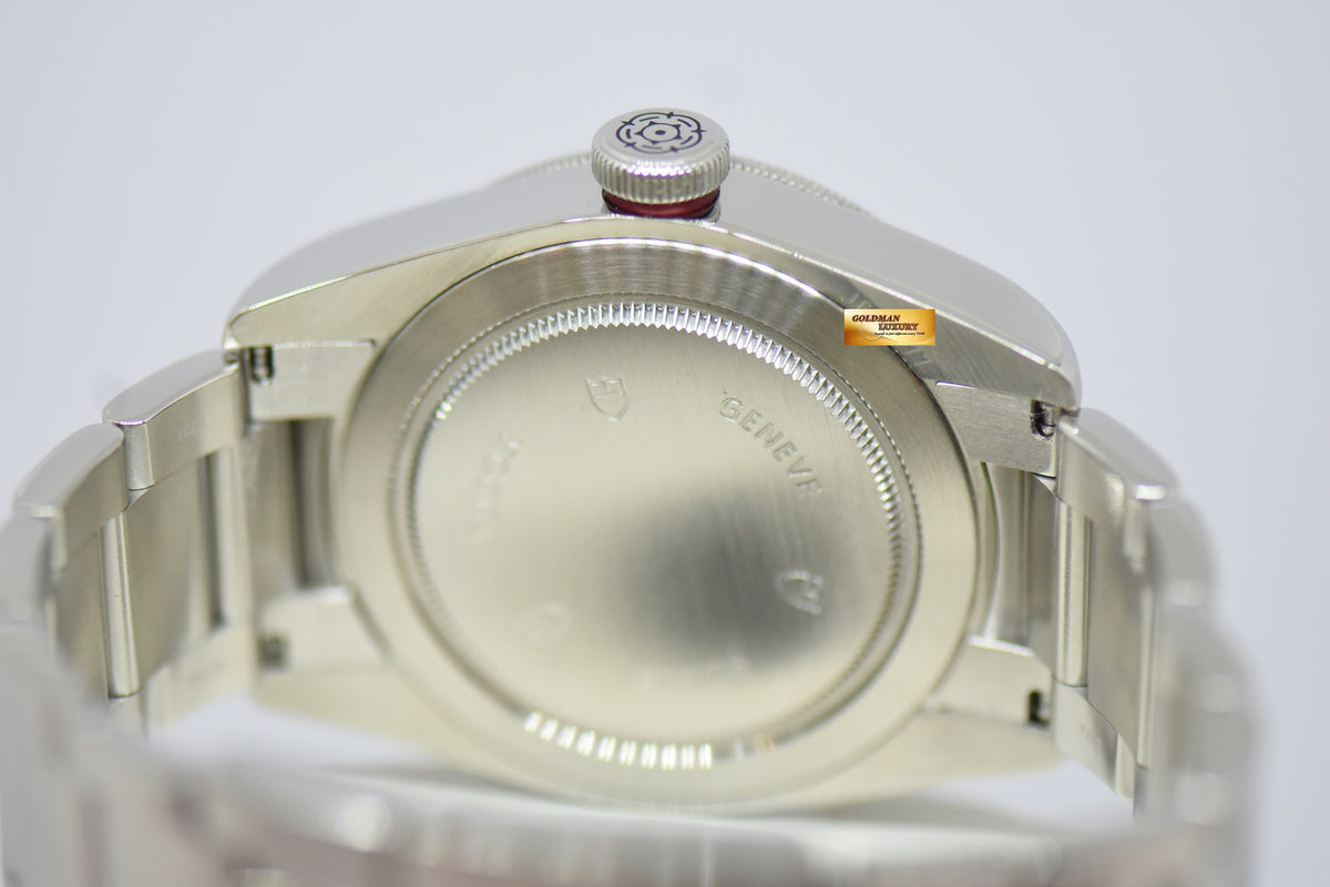 [SOLD] TUDOR BLACK BAY 41mm STEEL IN BRACELET RED BURGUNDY BEZEL “ROSE DIAL” AUTOMATIC 79220R (MINT)
